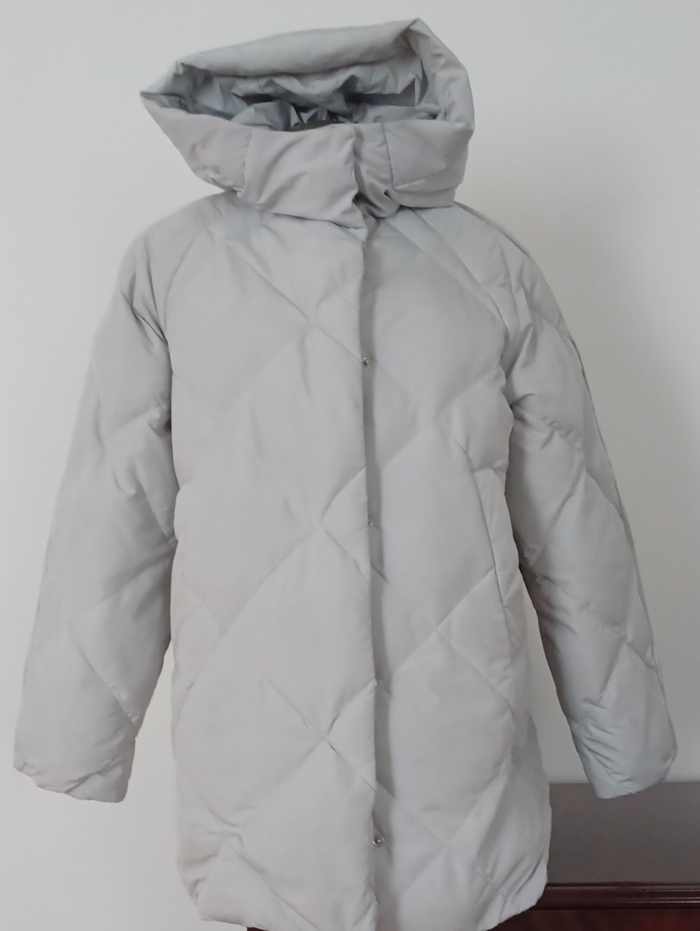 Zara Light Gray Quilted Puffer Coat -Girl Size 12-14